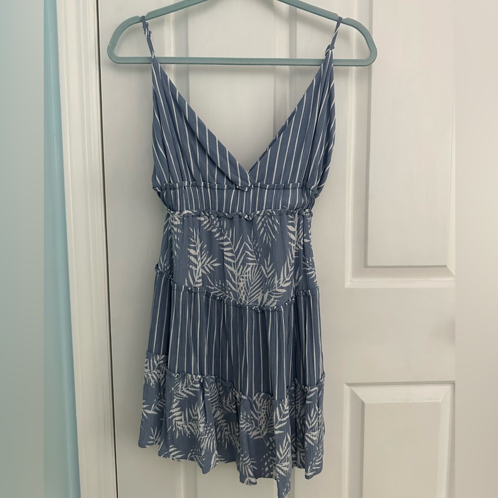 MEDIUM Ron Jon Blue and White Striped Dress